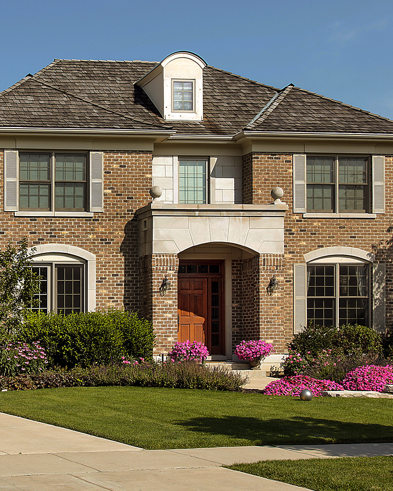 Indiana Limestone Entrance Way and Ball Finials