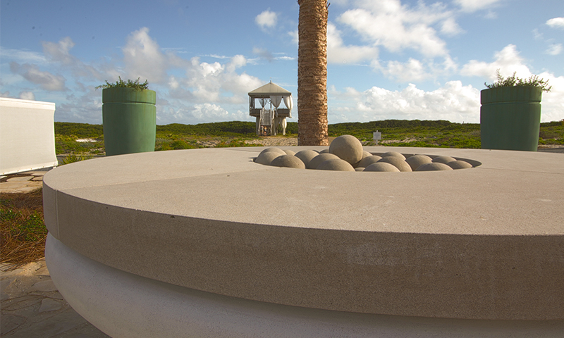 Indiana Limestone Firepit with Fireballs