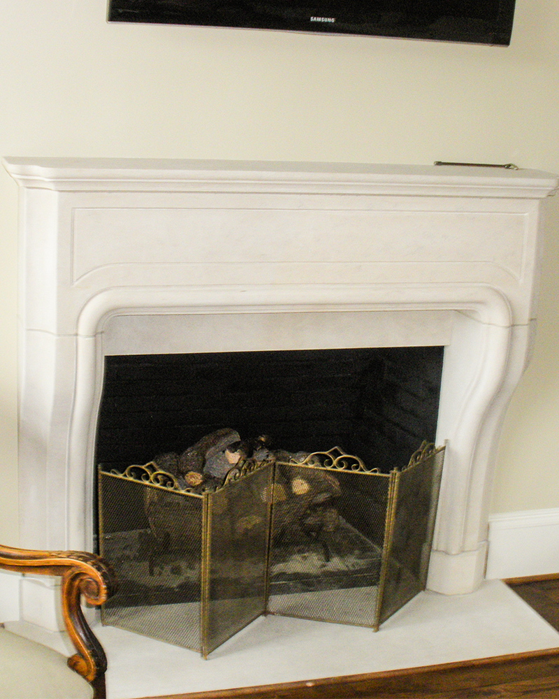 Limestone Fireplace