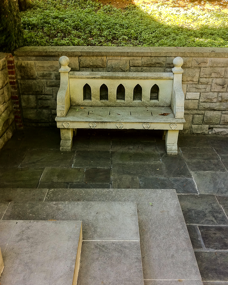 Custom Beignet Limestone Bench