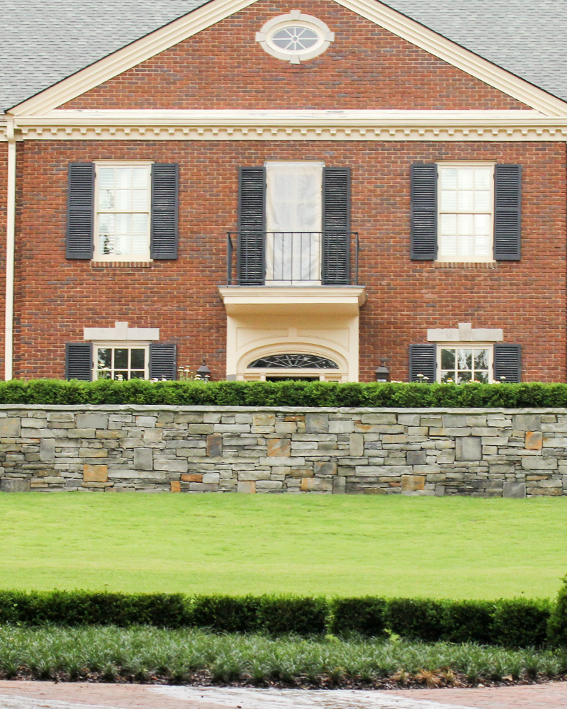 Blue Grey Building Stone (Stripp Rubble) Laid in a Dry Stack Pattern