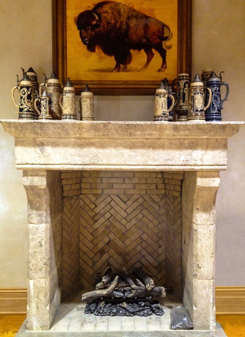 Reclaimed Limestone Fireplace Surround