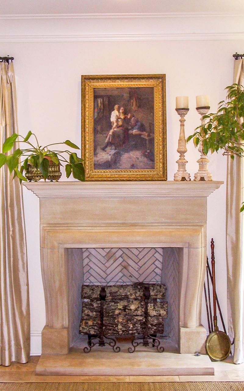 100% Acid Washed Indiana Limestone Fireplace 