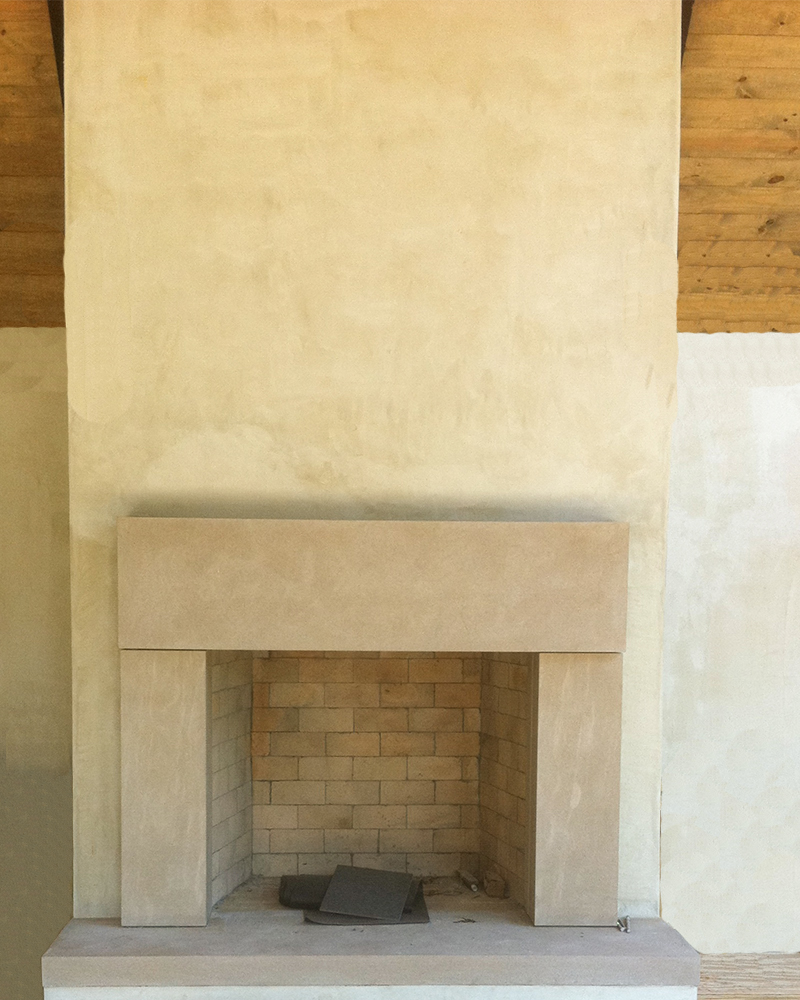 Acid Washed Indiana Limestone Fireplace Surround 