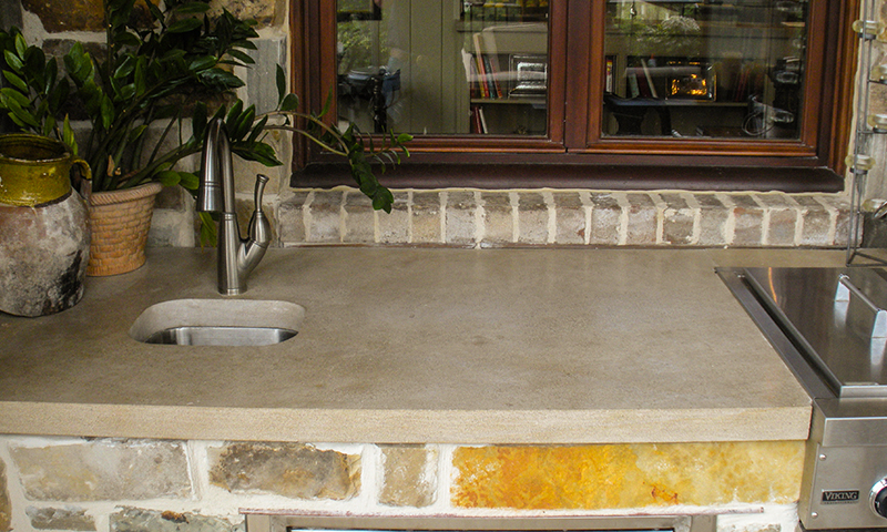 Indiana Limestone Countertops at Outdoor Kitchen