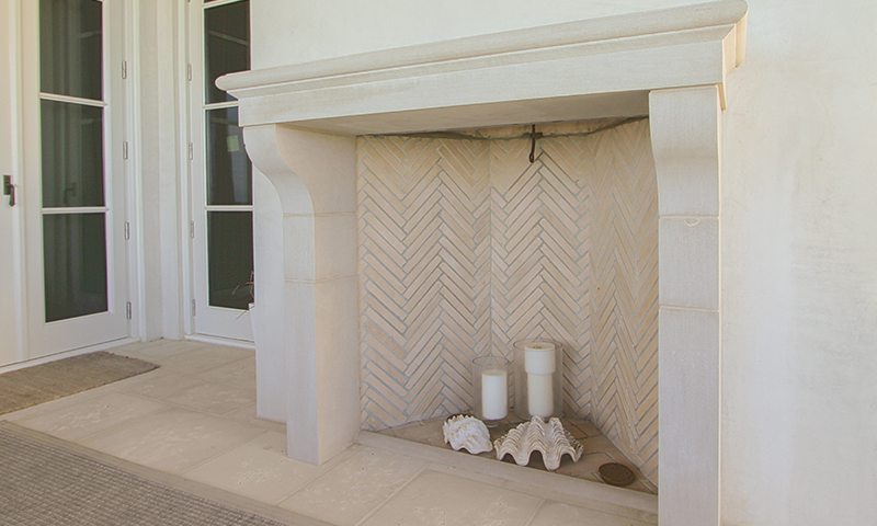 Limestone Fireplace 