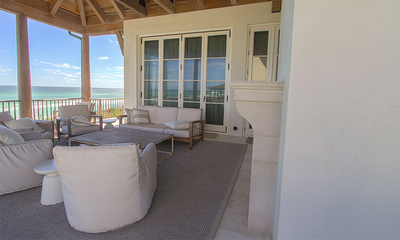 Limestone Fireplace at the beach 