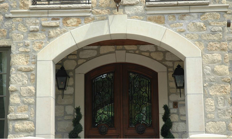 Double Limestone Entryway