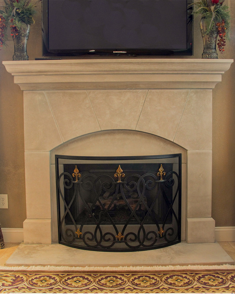 Beeswaxed Finish On An Indiana Limestone Fireplace Surround