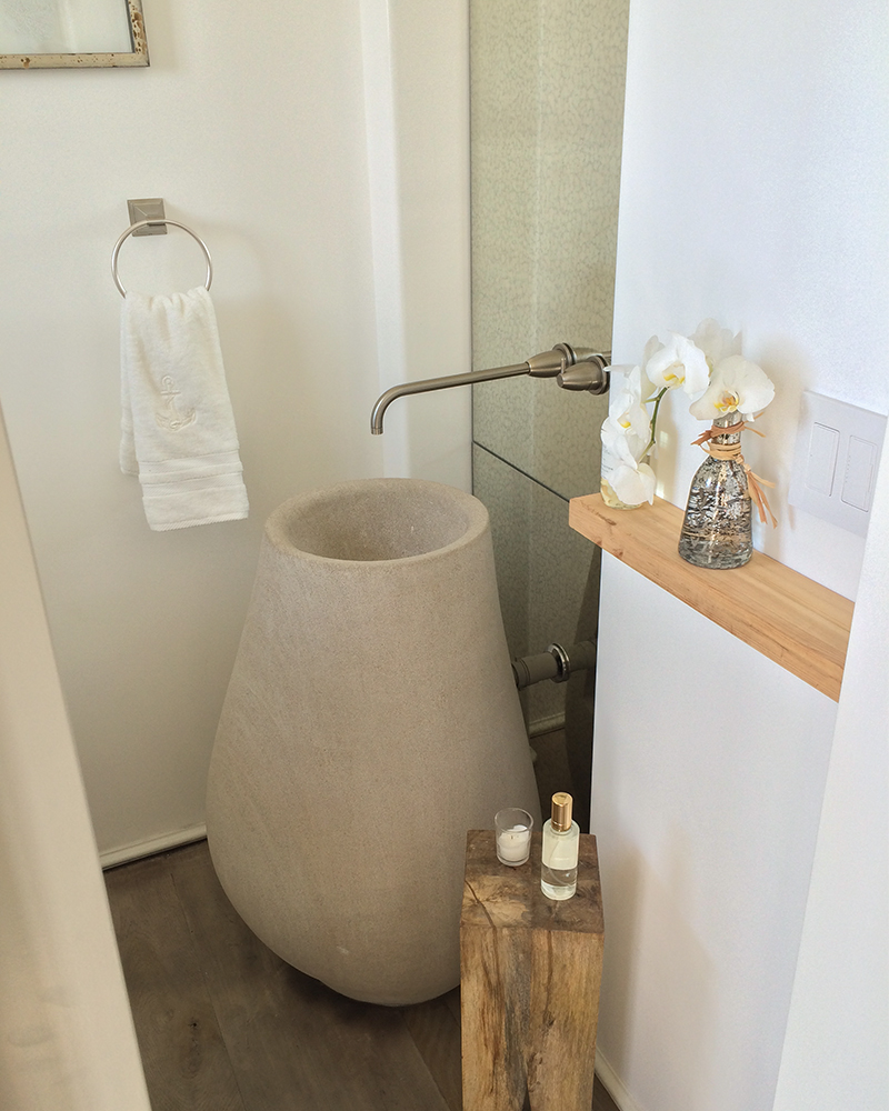 Custom Indiana Limestone Powder Room Sink