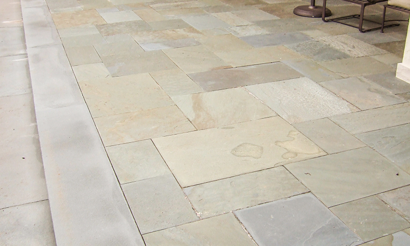 Full Color Range Natural Cleft Pennsylvania Bluestone Laid In A Butt Jointed 6in Multiple Pattern